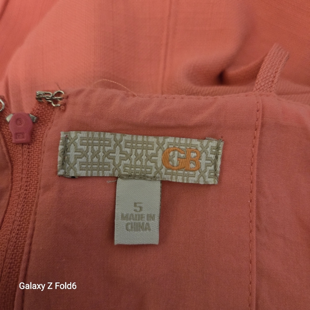 GB Brand Peach Terry-Feel Mini Dress – Size 5, Ruffled Hem, Sleeveless Tie-Strap - Picture 3 of 8